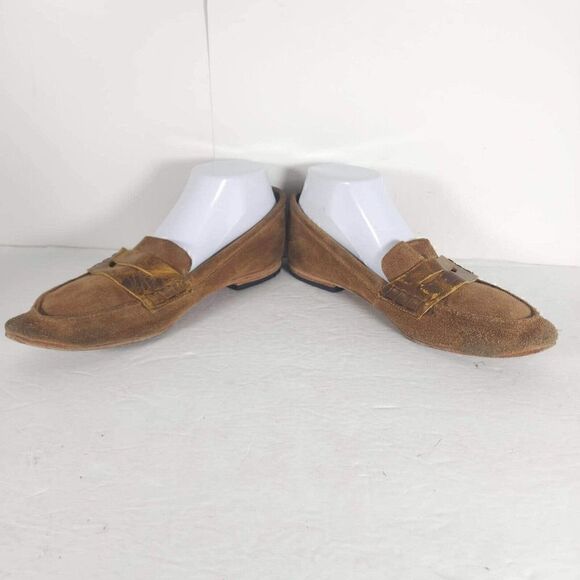 Freebird By Steven Women's NATIV US 8 Brown Leather Distressed Slip On Flats - Picture 3 of 9